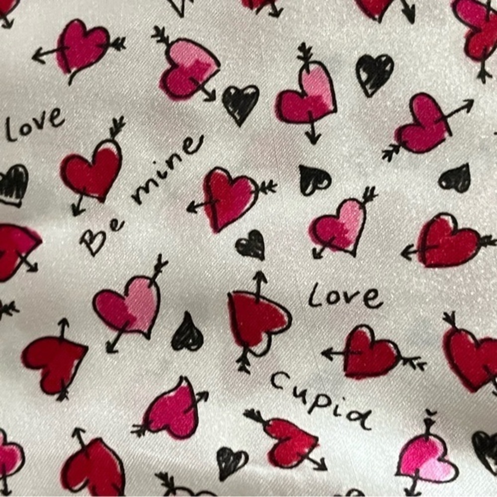 Vintage Kathryn Short Robe‎ Women M Satin Cupid Hearts Love Red White Valentines - Picture 3 of 13